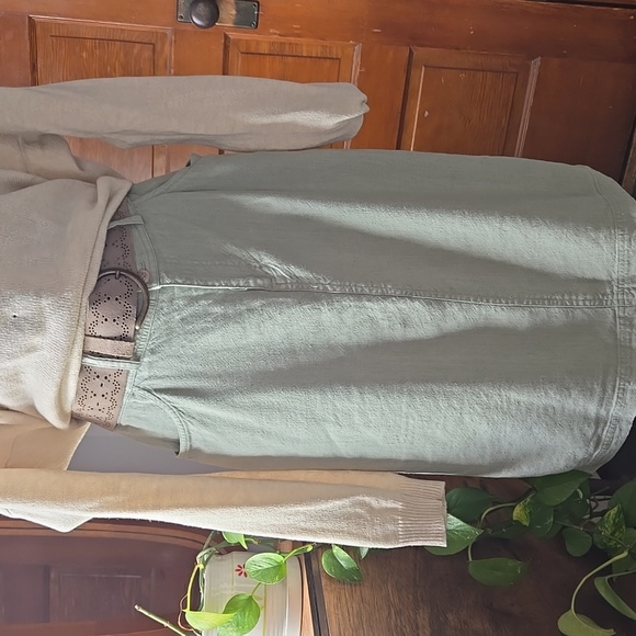 J.Jill Sage Green Linen High Waist Pencil Skirt US 8 - Picture 1 of 9
